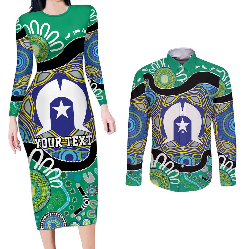 Torres Strait Islander Heal Country Personalised Couples Matching Long Sleeve Bodycon Dress and Long Sleeve Button Shirt