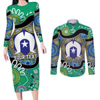Torres Strait Islander Heal Country Personalised Couples Matching Long Sleeve Bodycon Dress and Long Sleeve Button Shirt