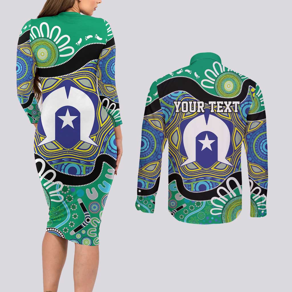 Torres Strait Islander Heal Country Personalised Couples Matching Long Sleeve Bodycon Dress and Long Sleeve Button Shirt