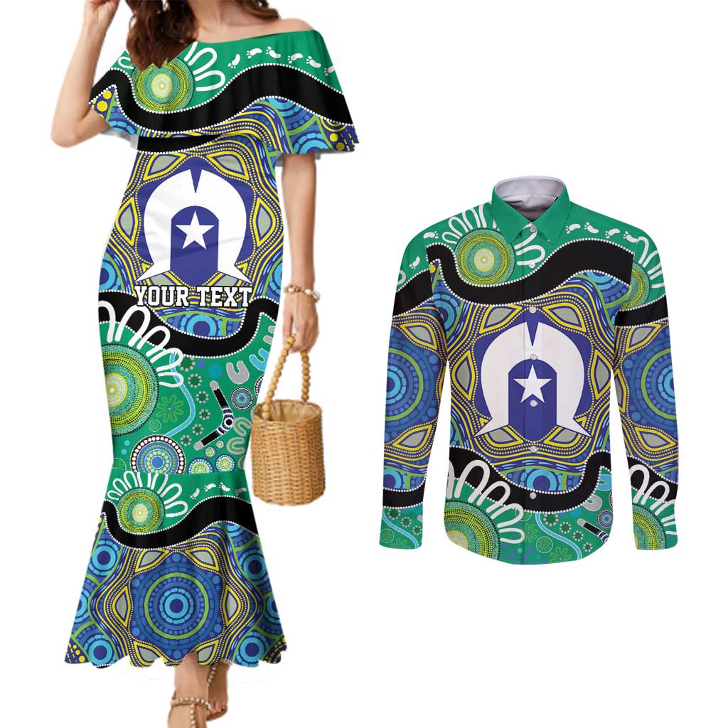 Torres Strait Islander Heal Country Personalised Couples Matching Mermaid Dress and Long Sleeve Button Shirt