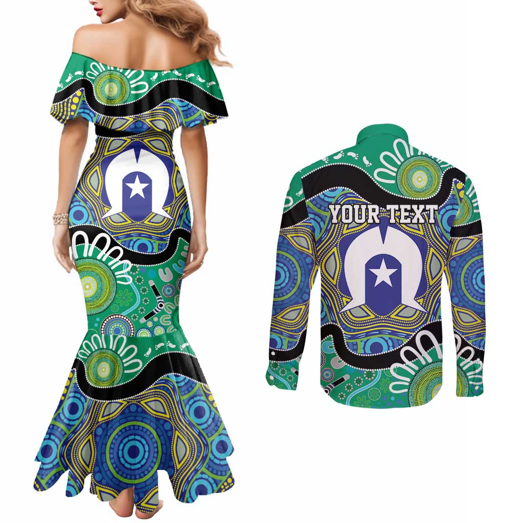 Torres Strait Islander Heal Country Personalised Couples Matching Mermaid Dress and Long Sleeve Button Shirt