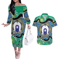 Torres Strait Islander Heal Country Personalised Couples Matching Off The Shoulder Long Sleeve Dress and Hawaiian Shirt