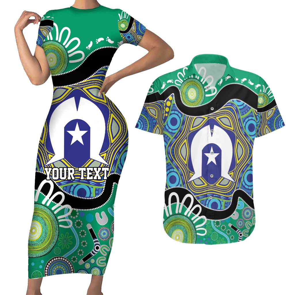 Torres Strait Islander Heal Country Personalised Couples Matching Short Sleeve Bodycon Dress and Hawaiian Shirt