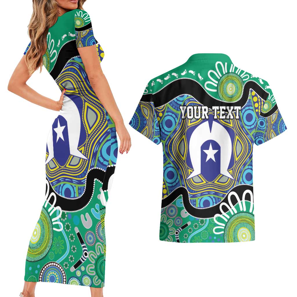 Torres Strait Islander Heal Country Personalised Couples Matching Short Sleeve Bodycon Dress and Hawaiian Shirt