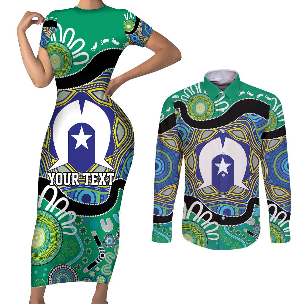 Torres Strait Islander Heal Country Personalised Couples Matching Short Sleeve Bodycon Dress and Long Sleeve Button Shirt