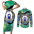 Torres Strait Islander Heal Country Personalised Couples Matching Short Sleeve Bodycon Dress and Long Sleeve Button Shirt
