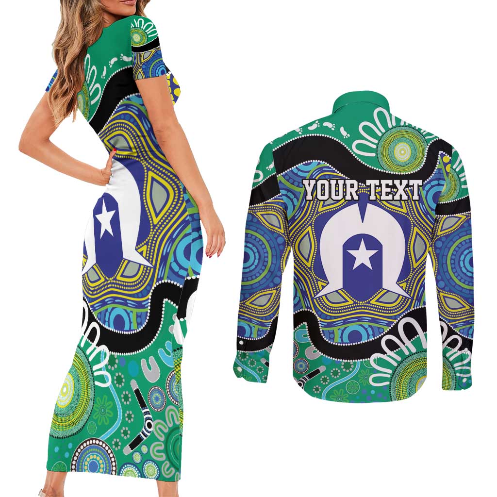 Torres Strait Islander Heal Country Personalised Couples Matching Short Sleeve Bodycon Dress and Long Sleeve Button Shirt