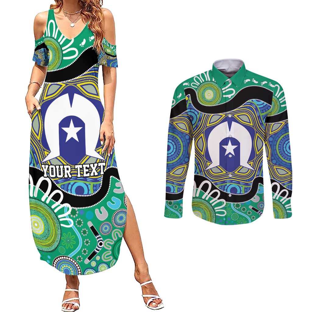 Torres Strait Islander Heal Country Personalised Couples Matching Summer Maxi Dress and Long Sleeve Button Shirt
