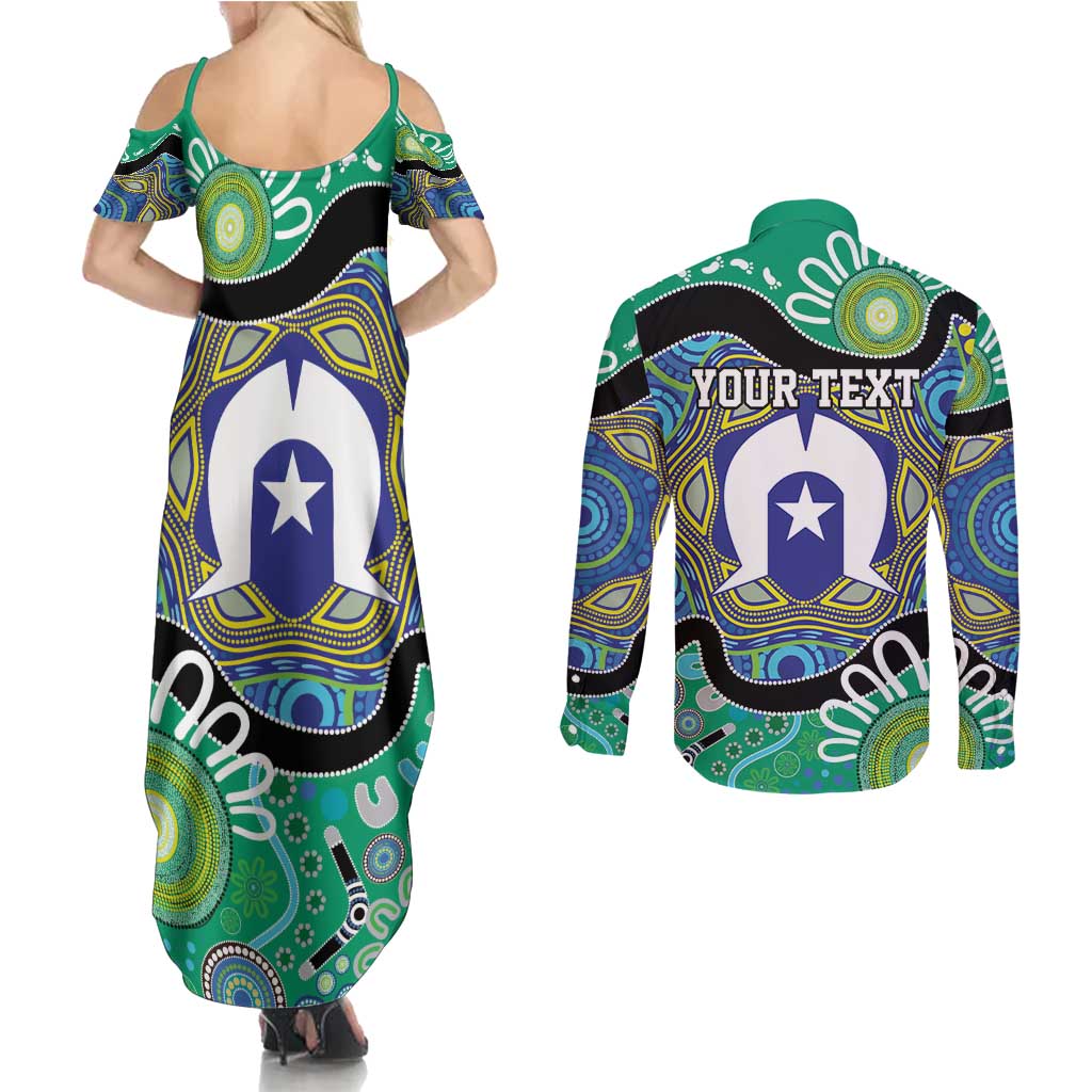 Torres Strait Islander Heal Country Personalised Couples Matching Summer Maxi Dress and Long Sleeve Button Shirt