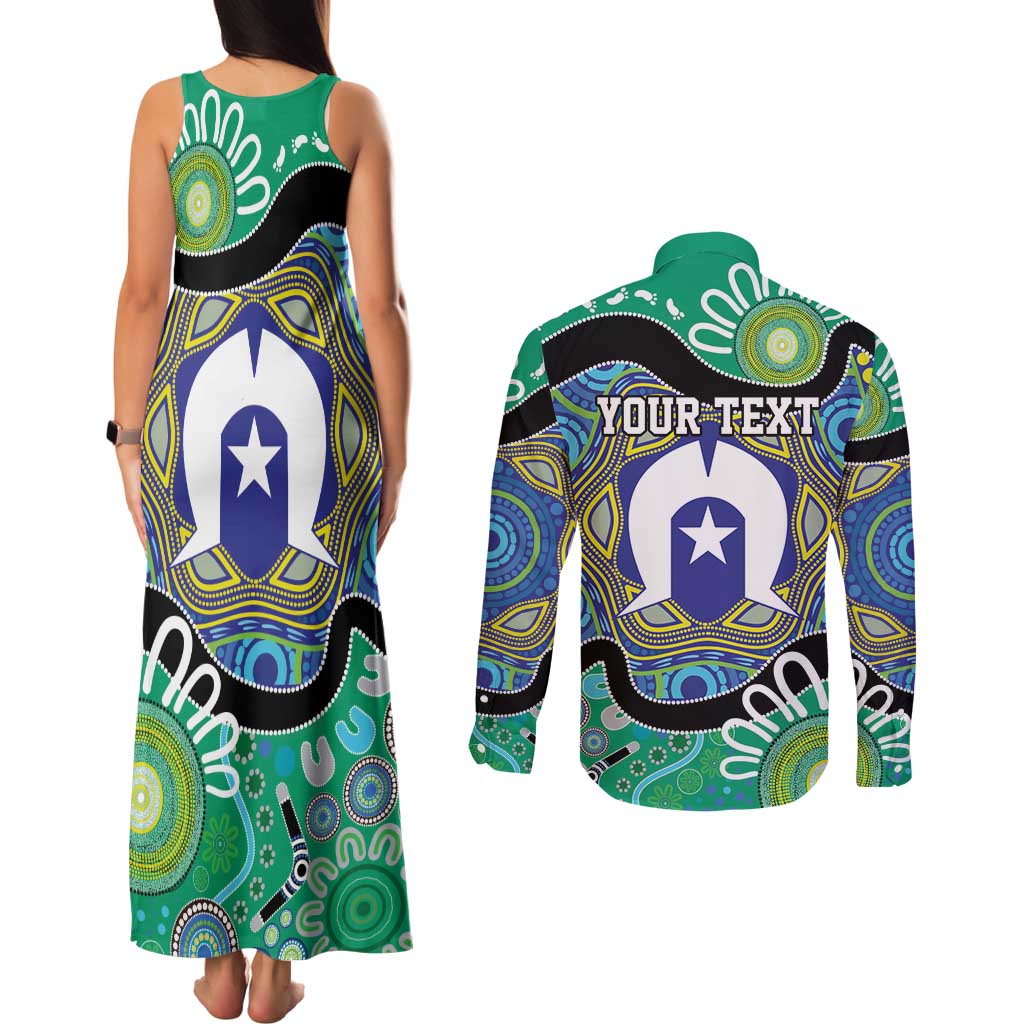 Torres Strait Islander Heal Country Personalised Couples Matching Tank Maxi Dress and Long Sleeve Button Shirt