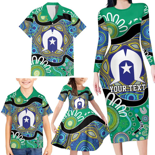 Torres Strait Islander Heal Country Personalised Family Matching Long Sleeve Bodycon Dress and Hawaiian Shirt