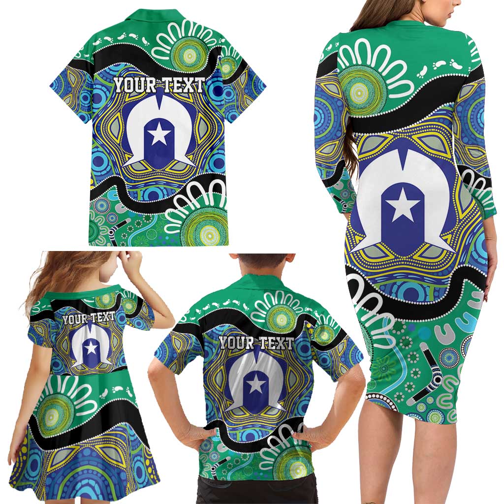 Torres Strait Islander Heal Country Personalised Family Matching Long Sleeve Bodycon Dress and Hawaiian Shirt