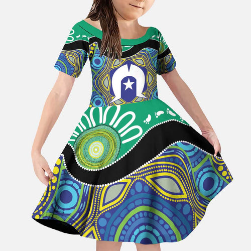 Torres Strait Islander Heal Country Personalised Family Matching Mermaid Dress and Hawaiian Shirt