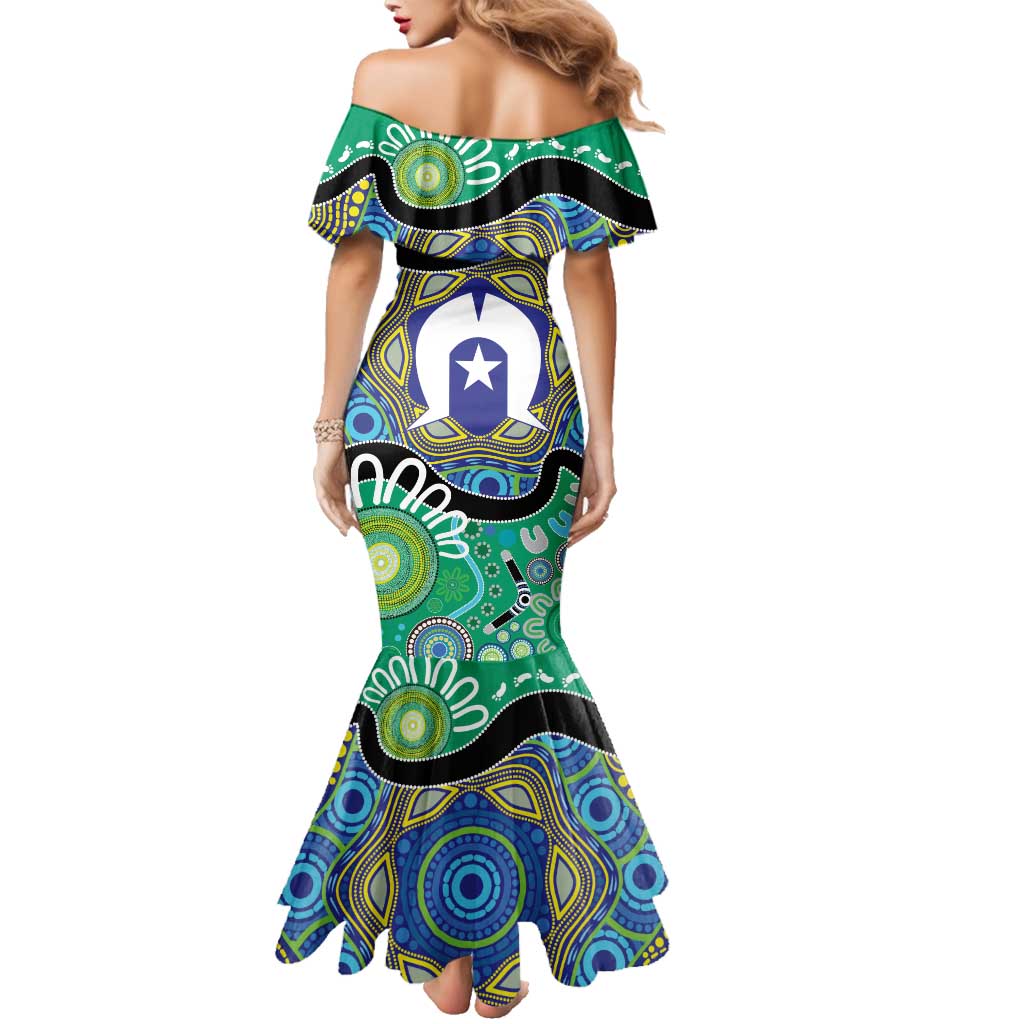 Torres Strait Islander Heal Country Personalised Family Matching Mermaid Dress and Hawaiian Shirt