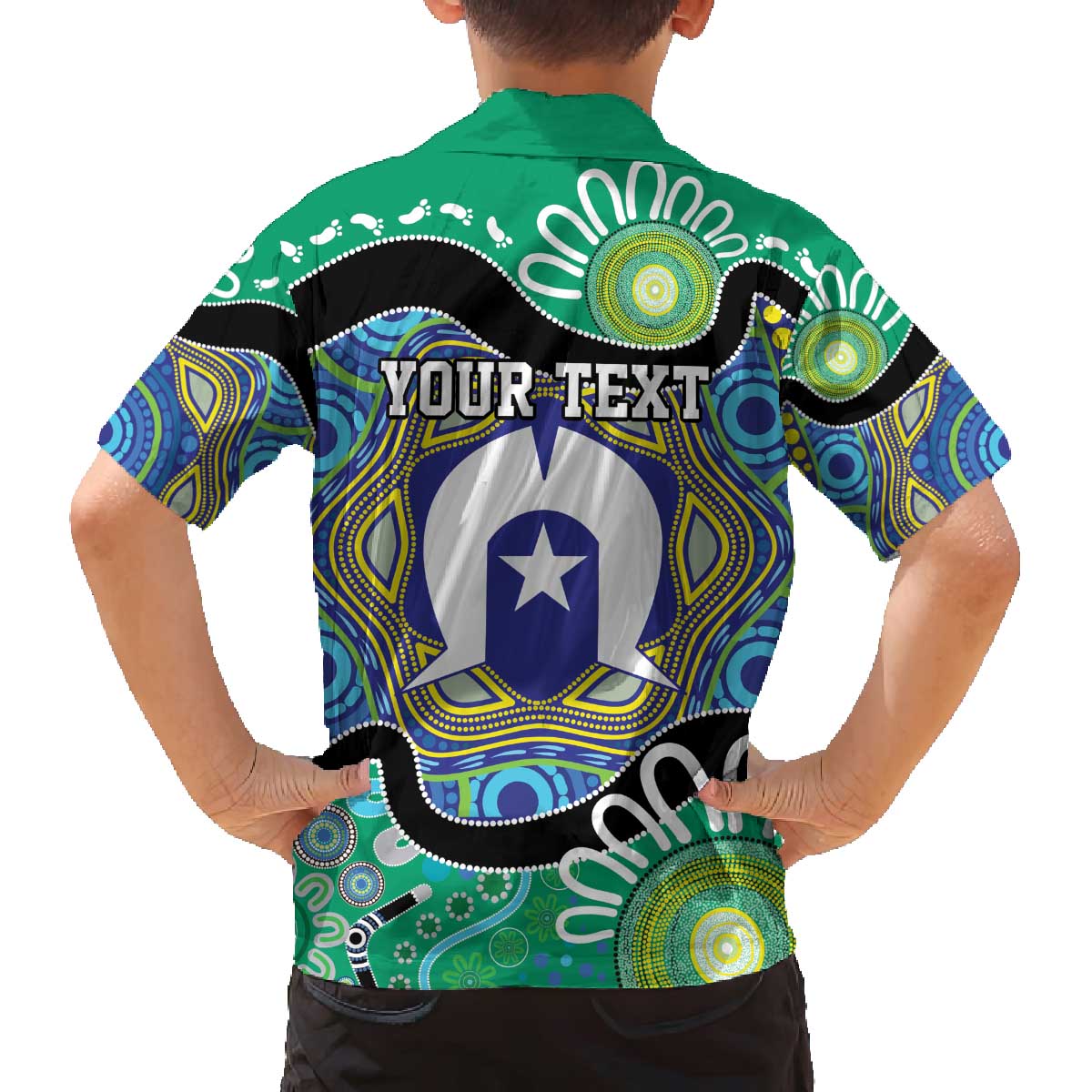 Torres Strait Islander Heal Country Personalised Family Matching Off The Shoulder Long Sleeve Dress and Hawaiian Shirt