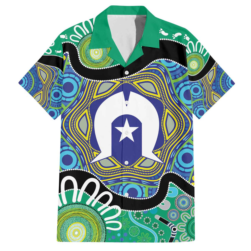 Torres Strait Islander Heal Country Personalised Family Matching Off The Shoulder Long Sleeve Dress and Hawaiian Shirt
