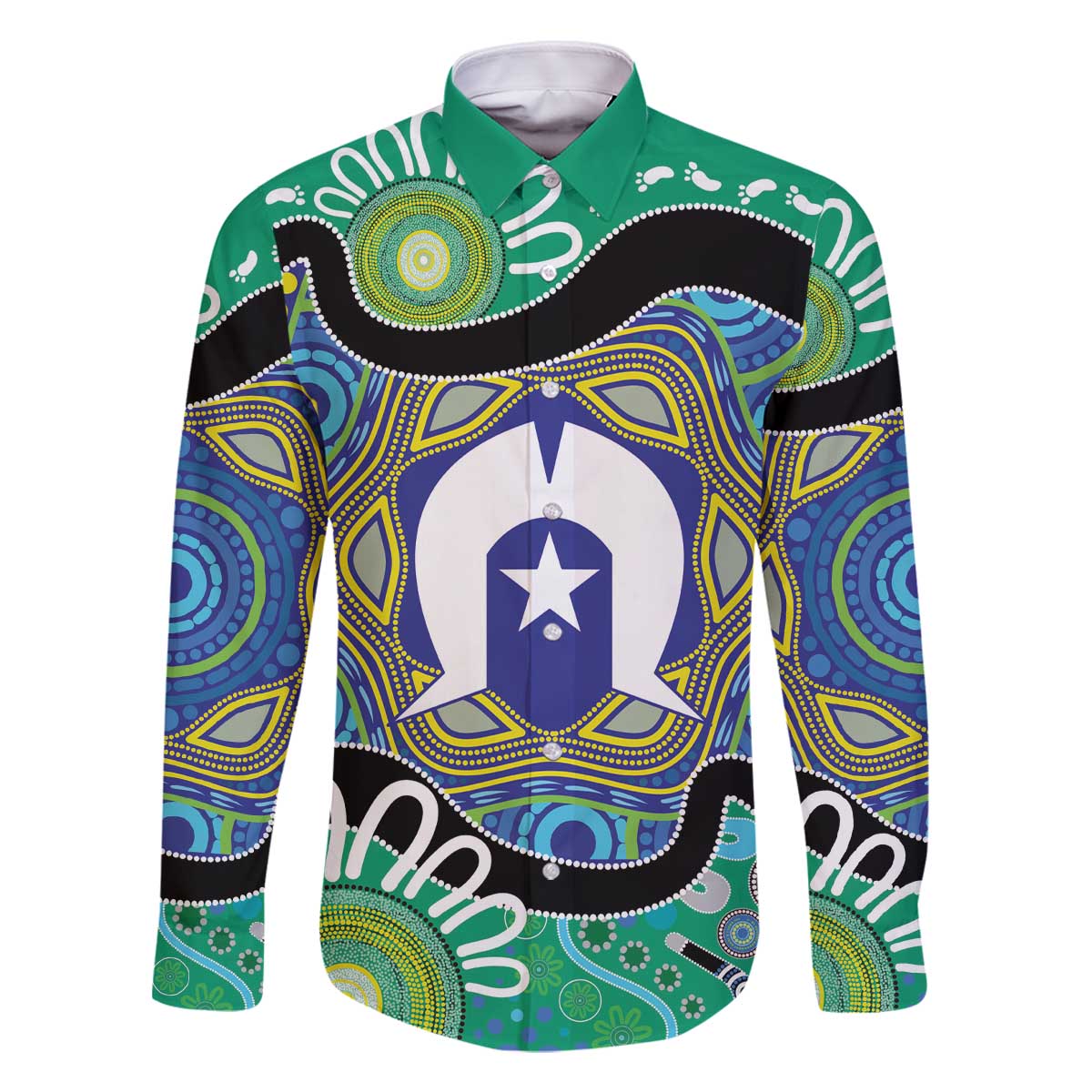 Torres Strait Islander Heal Country Personalised Family Matching Off The Shoulder Long Sleeve Dress and Hawaiian Shirt