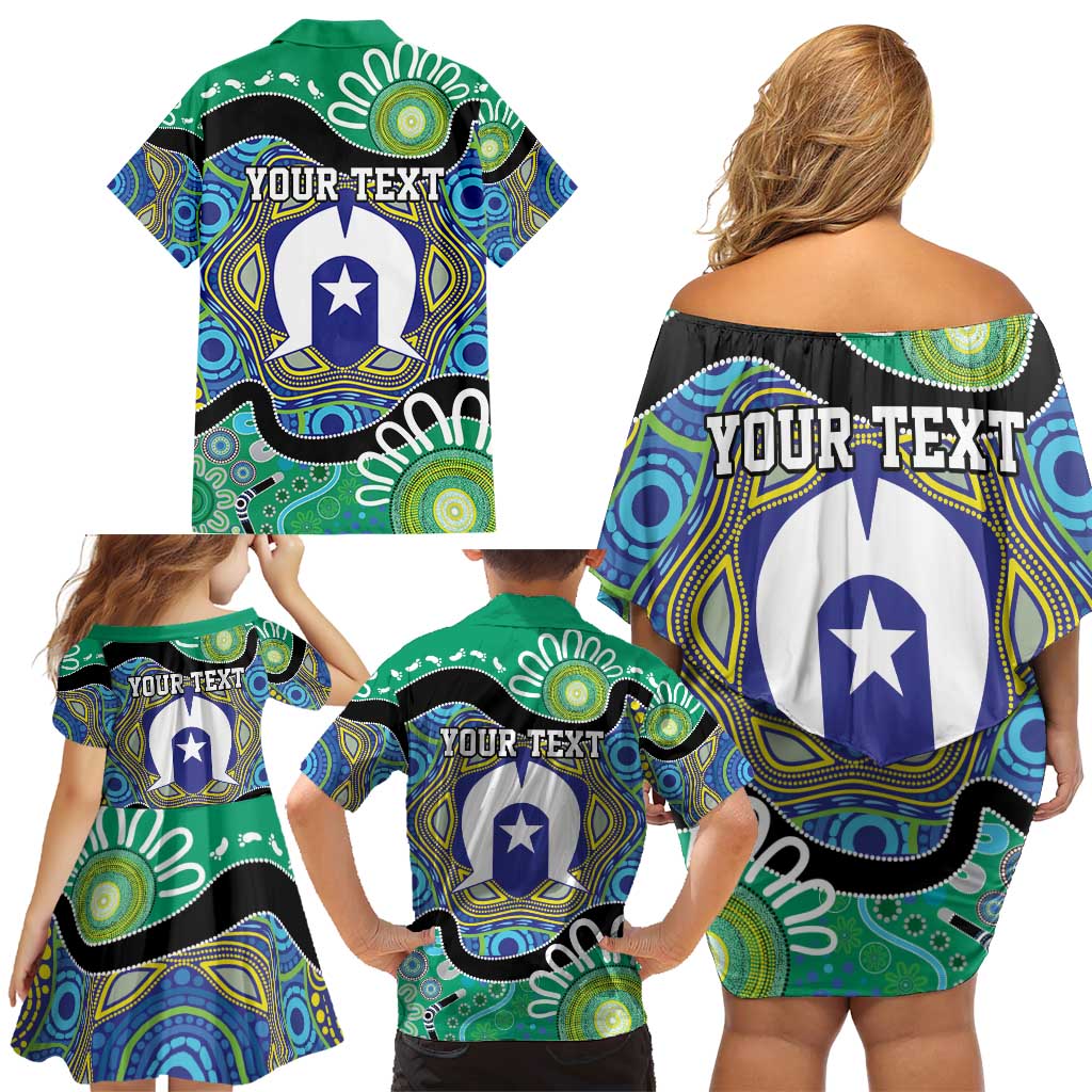 Torres Strait Islander Heal Country Personalised Family Matching Off Shoulder Short Dress and Hawaiian Shirt