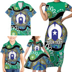 Torres Strait Islander Heal Country Personalised Family Matching Short Sleeve Bodycon Dress and Hawaiian Shirt