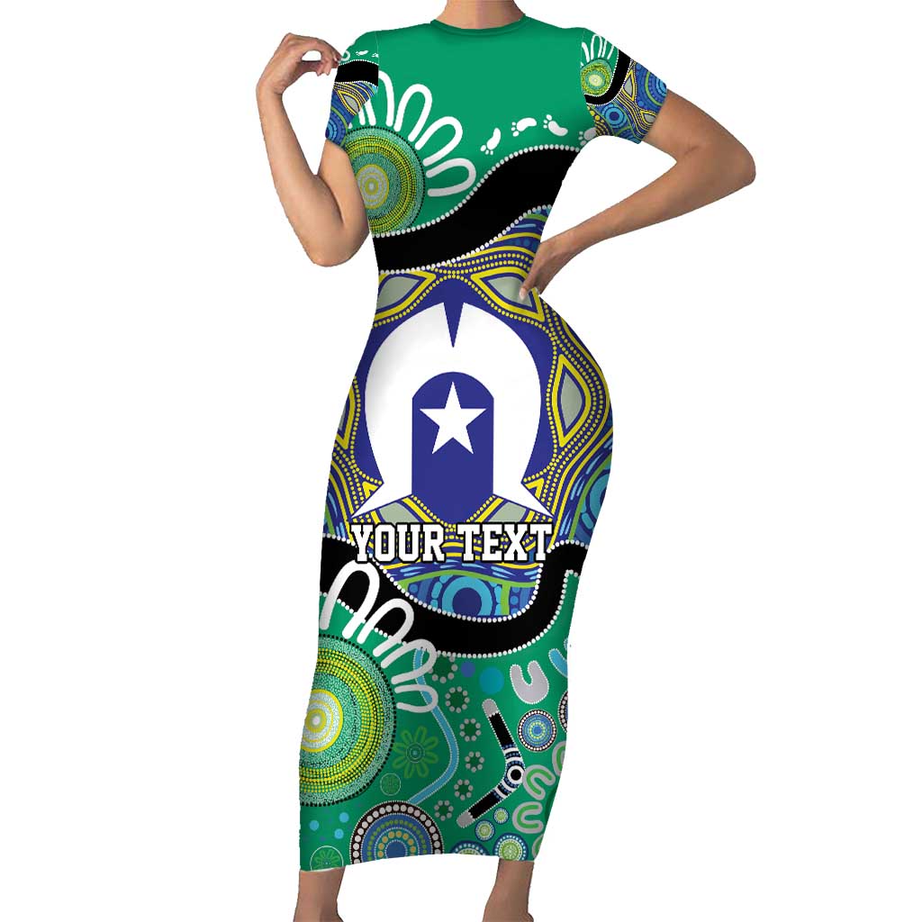 Torres Strait Islander Heal Country Personalised Family Matching Short Sleeve Bodycon Dress and Hawaiian Shirt