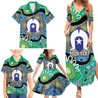 Torres Strait Islander Heal Country Personalised Family Matching Summer Maxi Dress and Hawaiian Shirt