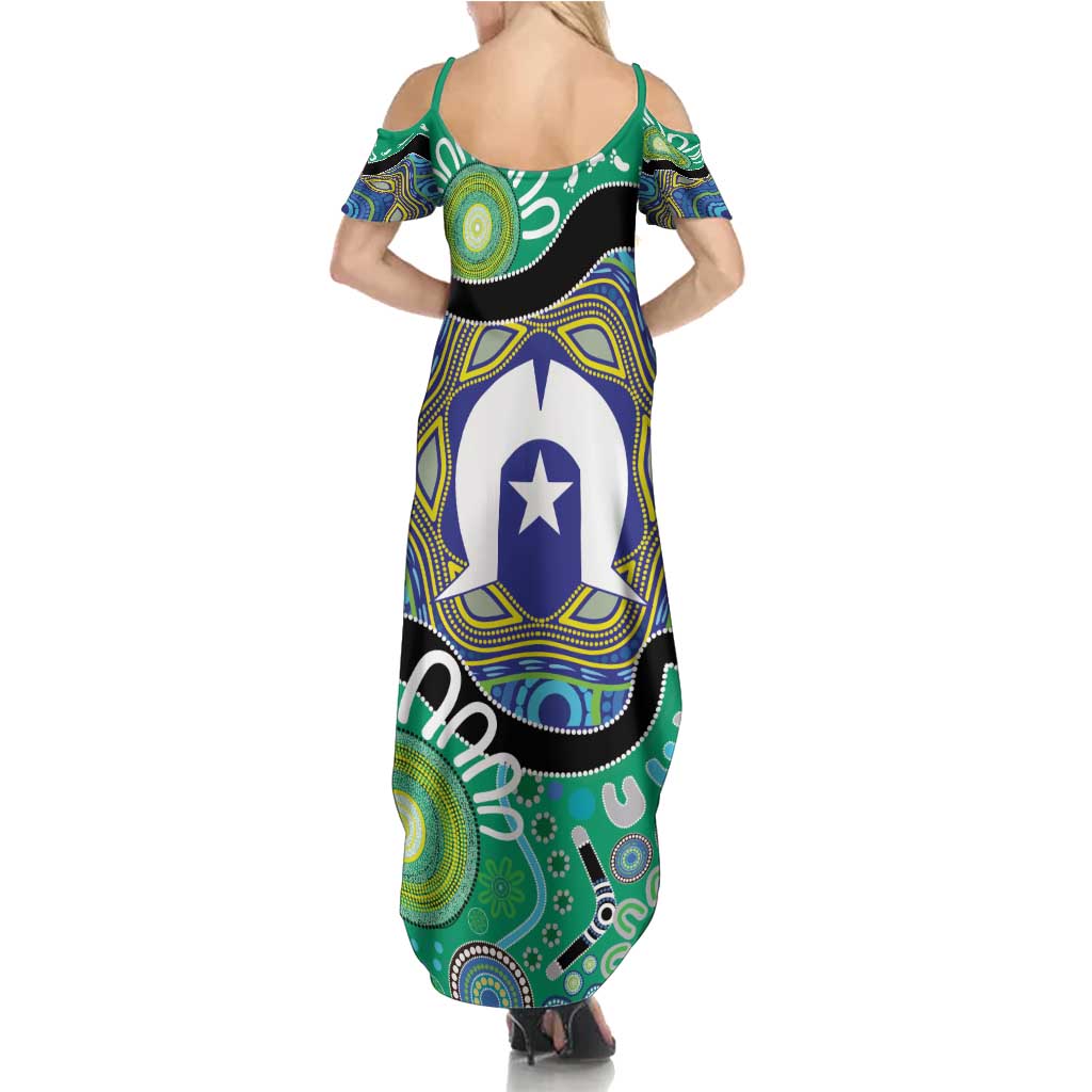 Torres Strait Islander Heal Country Personalised Family Matching Summer Maxi Dress and Hawaiian Shirt