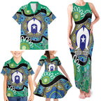 Torres Strait Islander Heal Country Personalised Family Matching Tank Maxi Dress and Hawaiian Shirt