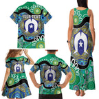 Torres Strait Islander Heal Country Personalised Family Matching Tank Maxi Dress and Hawaiian Shirt