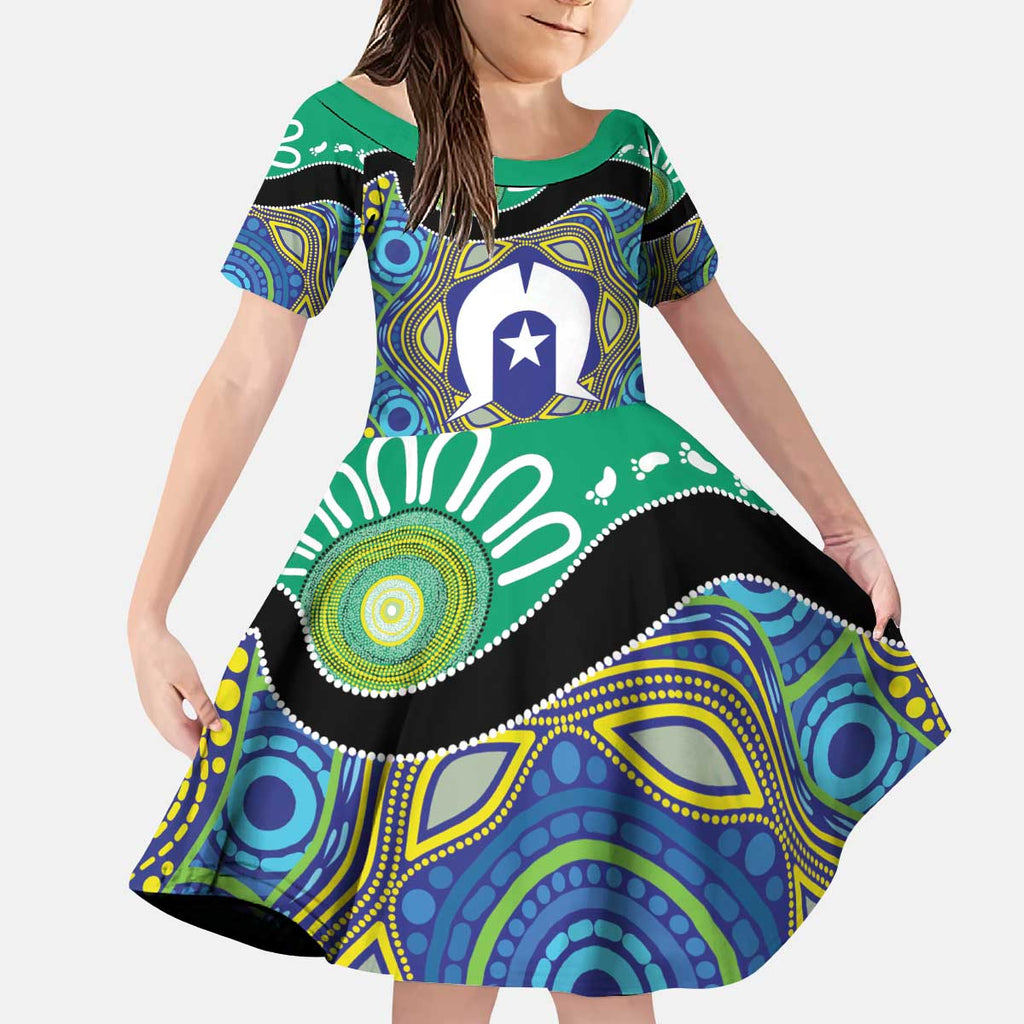 Torres Strait Islander Heal Country Personalised Kid Short Sleeve Dress