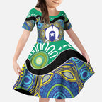 Torres Strait Islander Heal Country Personalised Kid Short Sleeve Dress