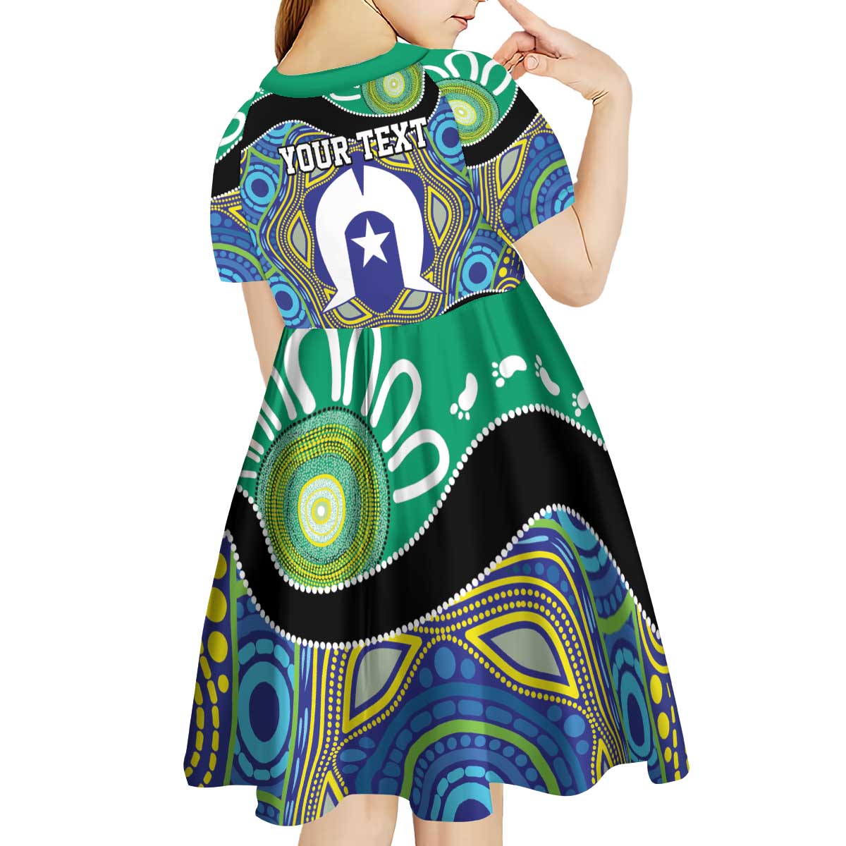 Torres Strait Islander Heal Country Personalised Kid Short Sleeve Dress