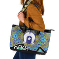 Torres Strait Islander Heal Country Personalised Leather Tote Bag