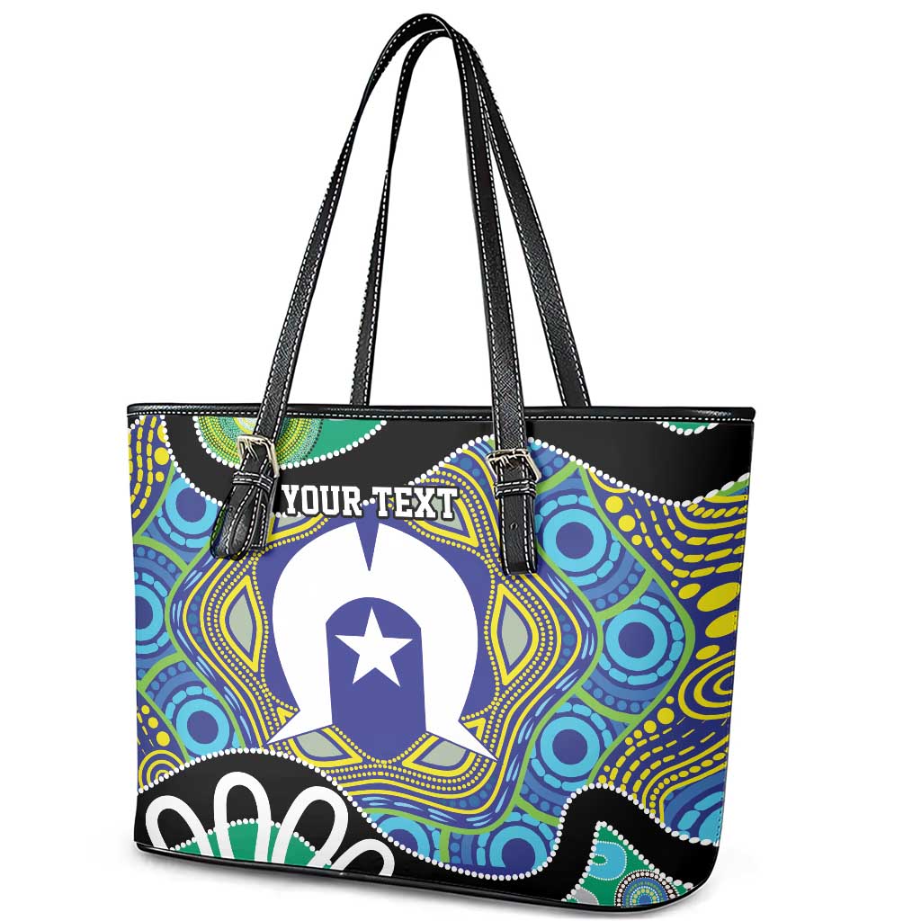 Torres Strait Islander Heal Country Personalised Leather Tote Bag