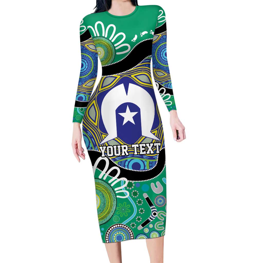 Torres Strait Islander Heal Country Personalised Long Sleeve Bodycon Dress