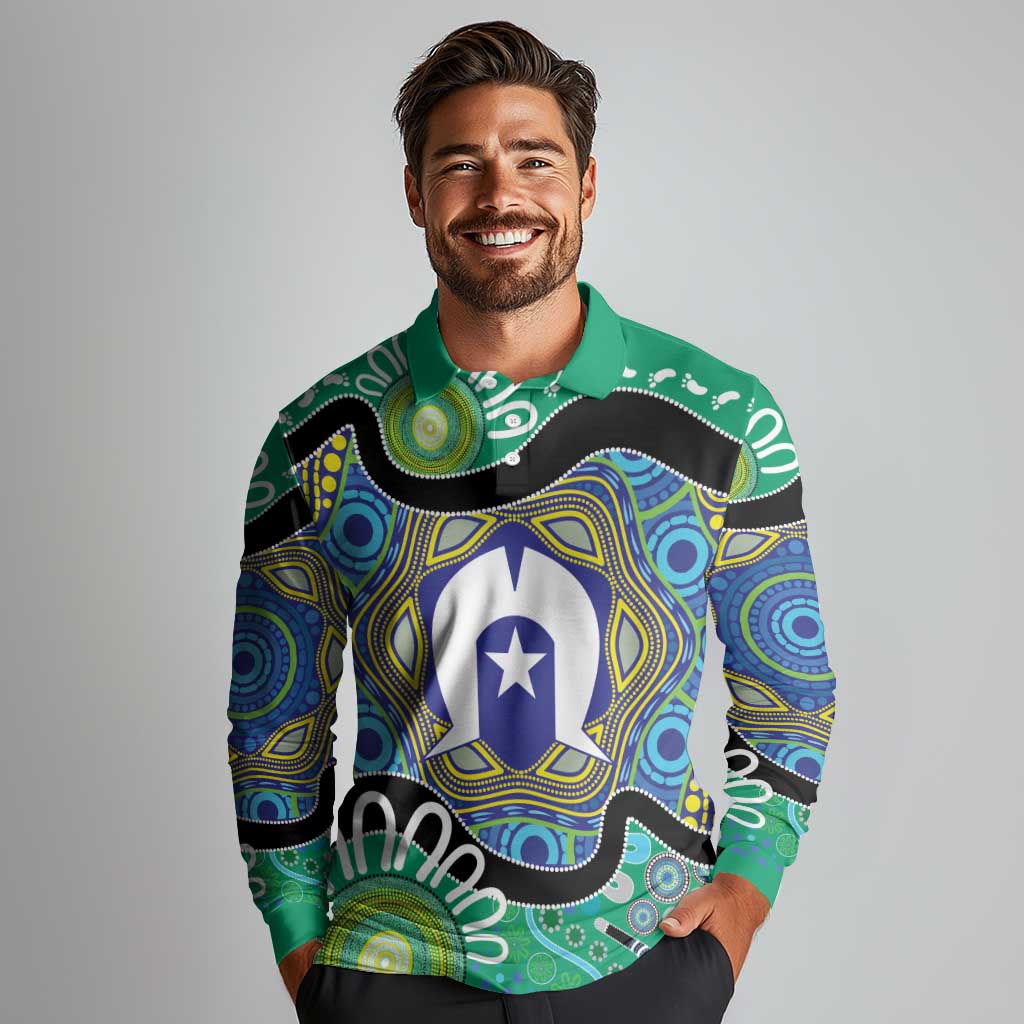 Torres Strait Islander Heal Country Personalised Long Sleeve Polo Shirt
