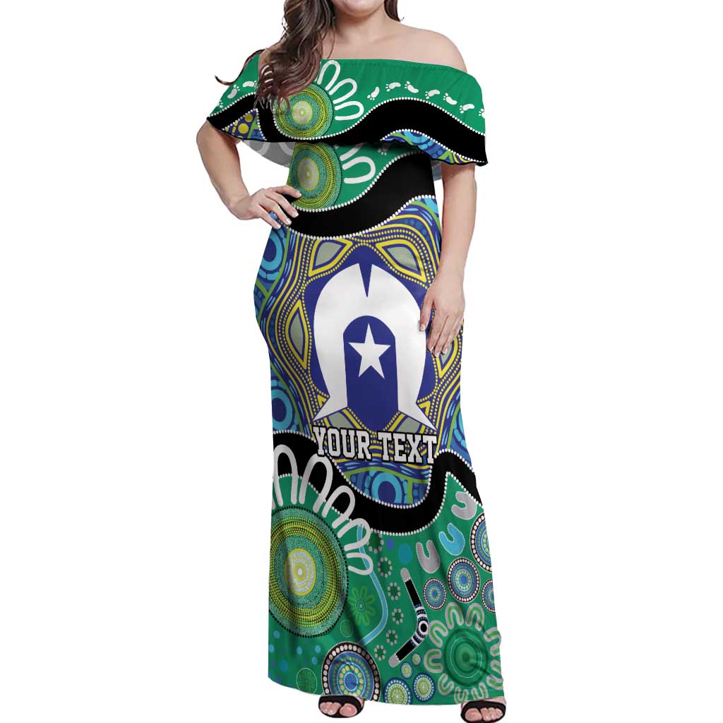 Torres Strait Islander Heal Country Personalised Off Shoulder Maxi Dress