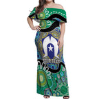 Torres Strait Islander Heal Country Personalised Off Shoulder Maxi Dress