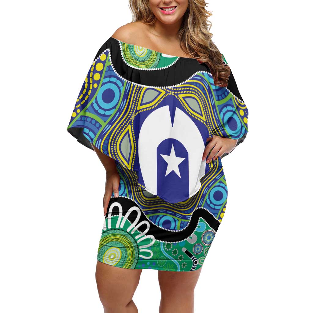 Torres Strait Islander Heal Country Personalised Off Shoulder Short Dress