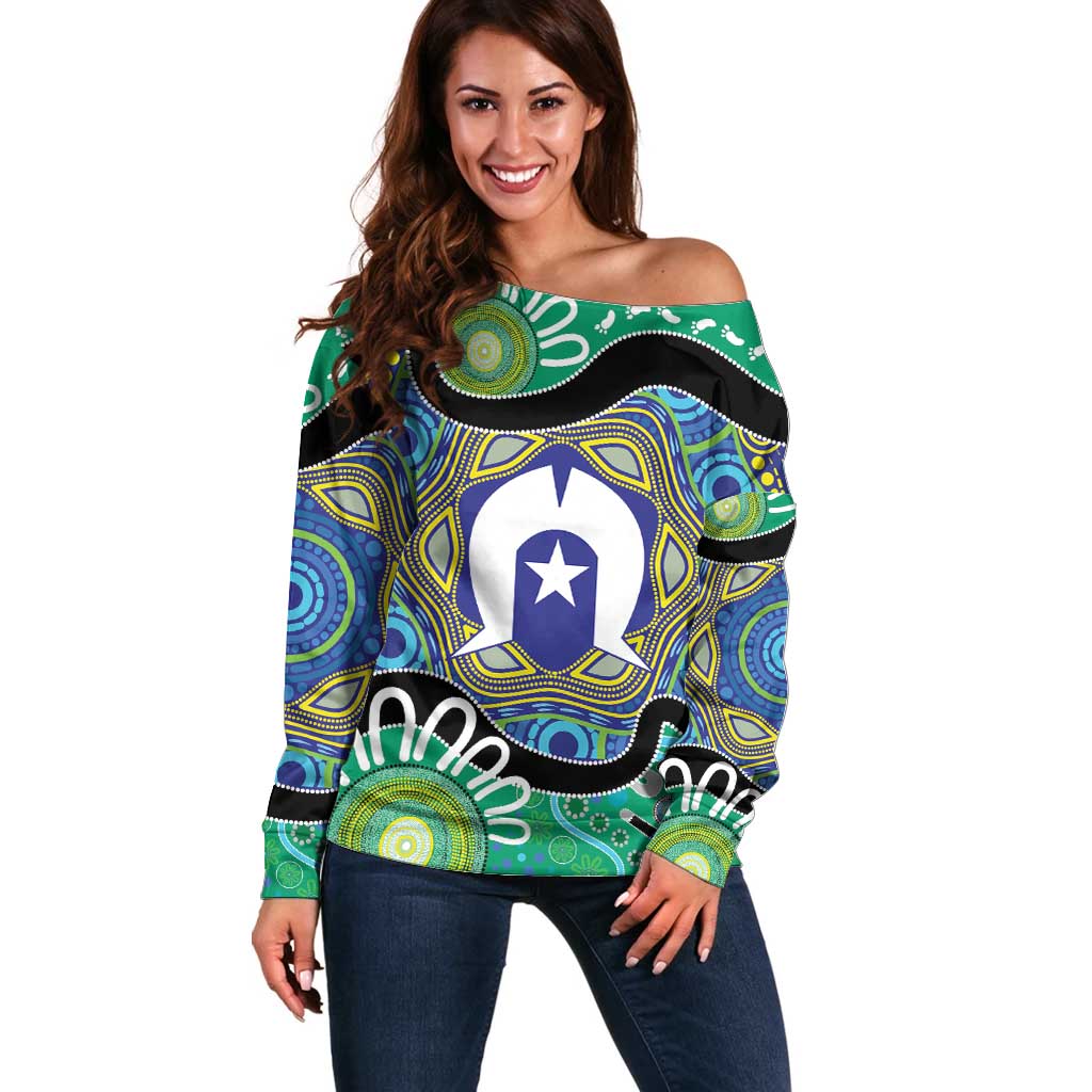 Torres Strait Islander Heal Country Personalised Off Shoulder Sweater