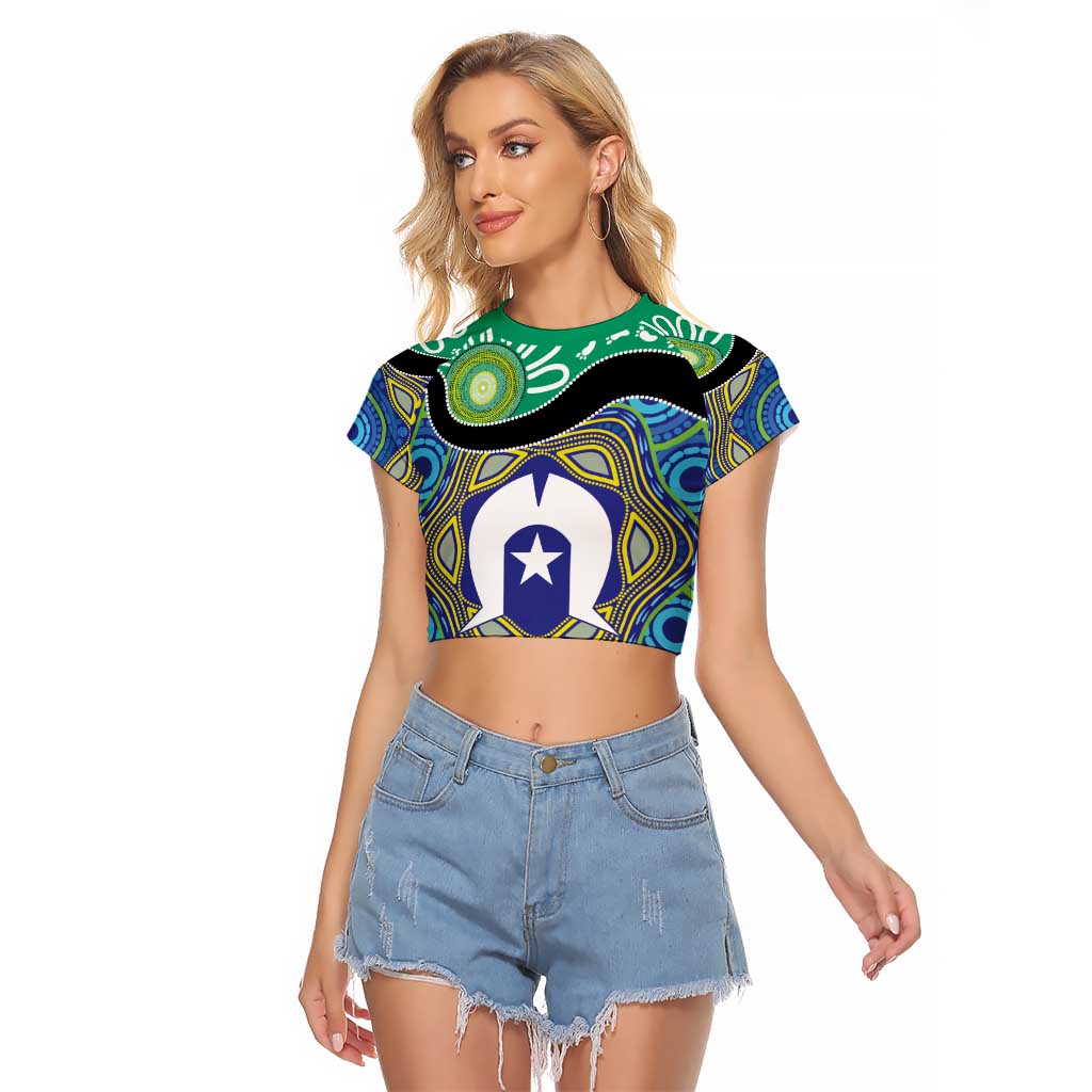 Torres Strait Islander Heal Country Personalised Raglan Cropped T Shirt