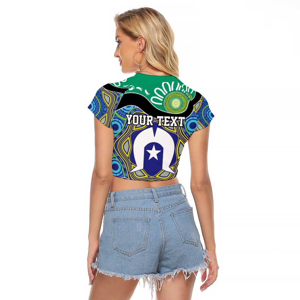 Torres Strait Islander Heal Country Personalised Raglan Cropped T Shirt
