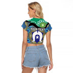 Torres Strait Islander Heal Country Personalised Raglan Cropped T Shirt