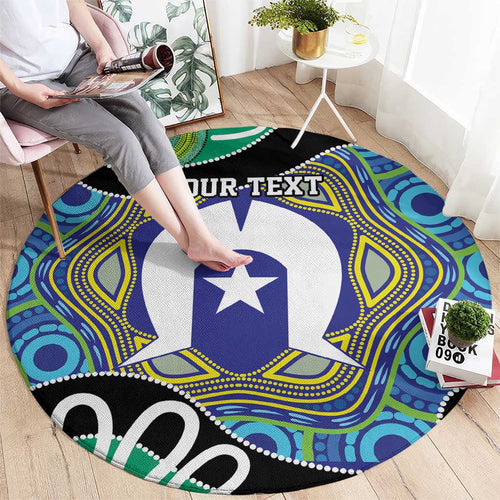 Torres Strait Islander Heal Country Personalised Round Carpet