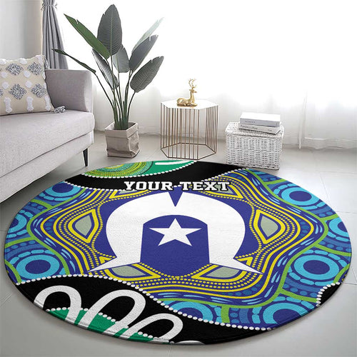 Torres Strait Islander Heal Country Personalised Round Carpet