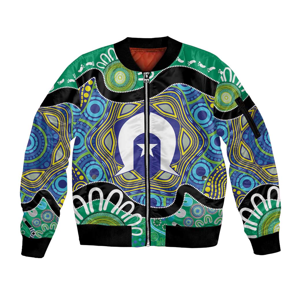 Torres Strait Islander Heal Country Personalised Sleeve Zip Bomber Jacket