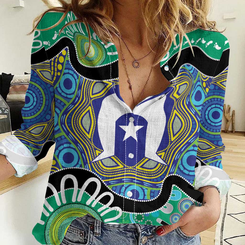 Torres Strait Islander Heal Country Personalised Women Casual Shirt