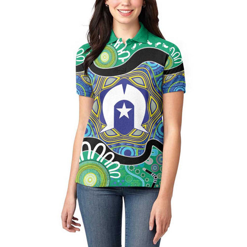 Torres Strait Islander Heal Country Personalised Women Polo Shirt