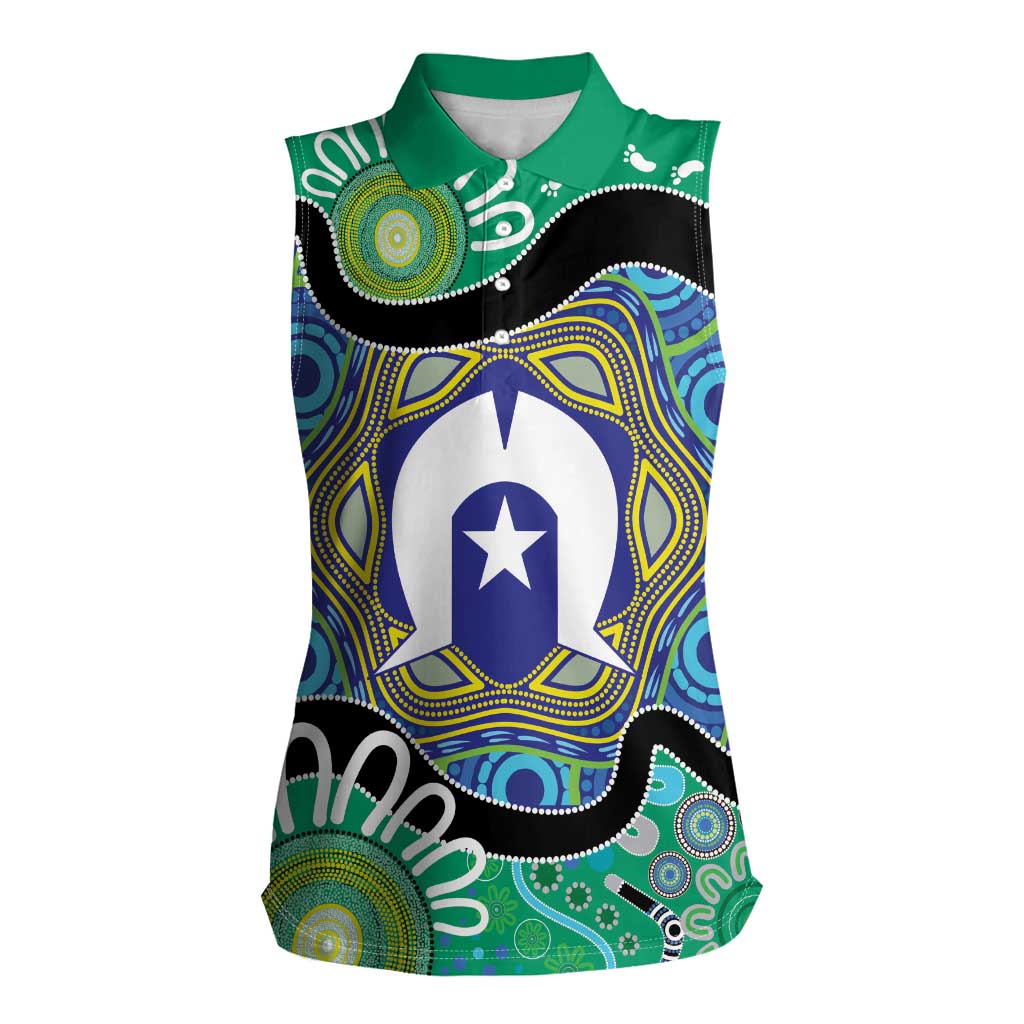 Torres Strait Islander Heal Country Personalised Women Sleeveless Polo Shirt