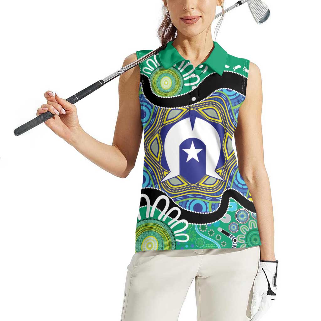 Torres Strait Islander Heal Country Personalised Women Sleeveless Polo Shirt