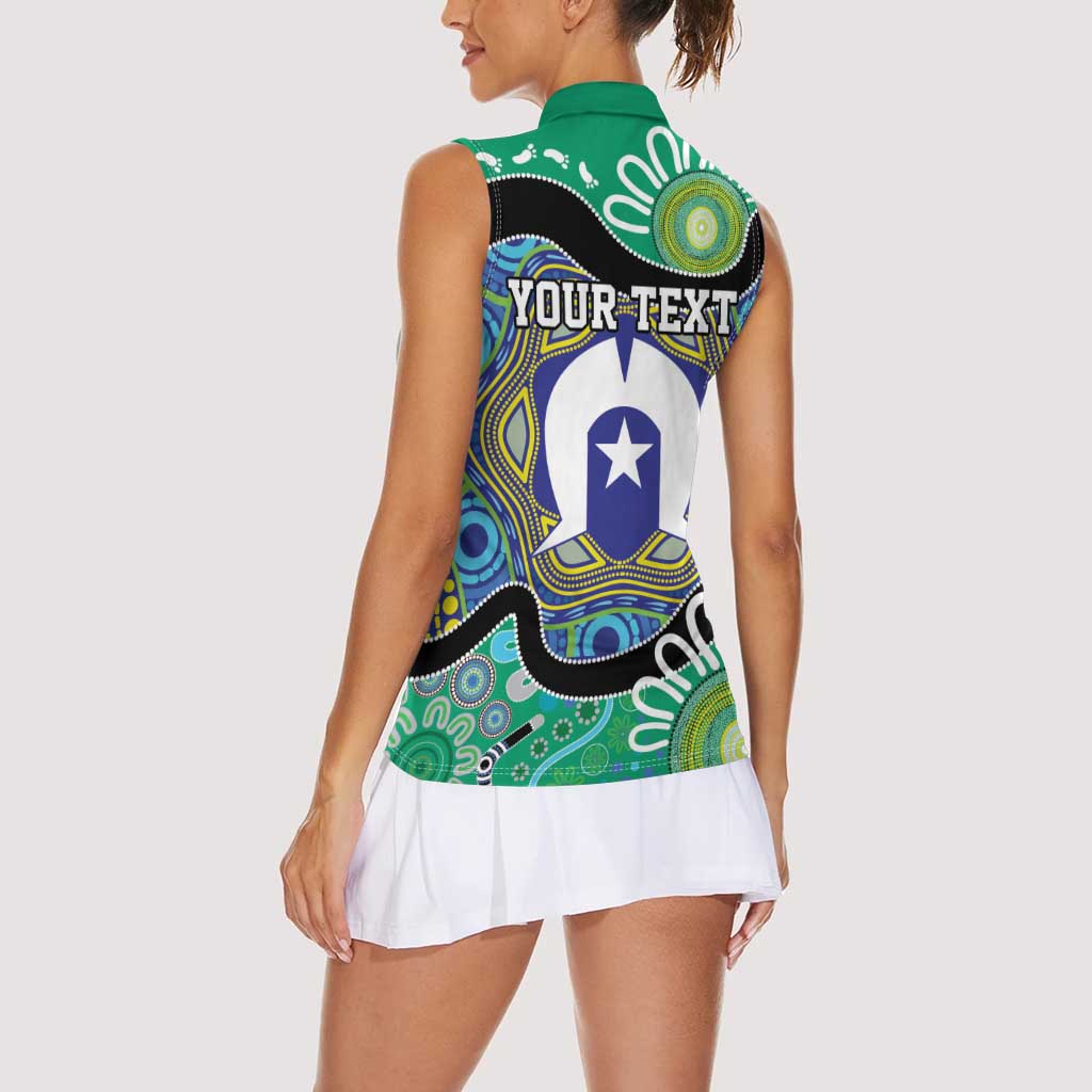 Torres Strait Islander Heal Country Personalised Women Sleeveless Polo Shirt